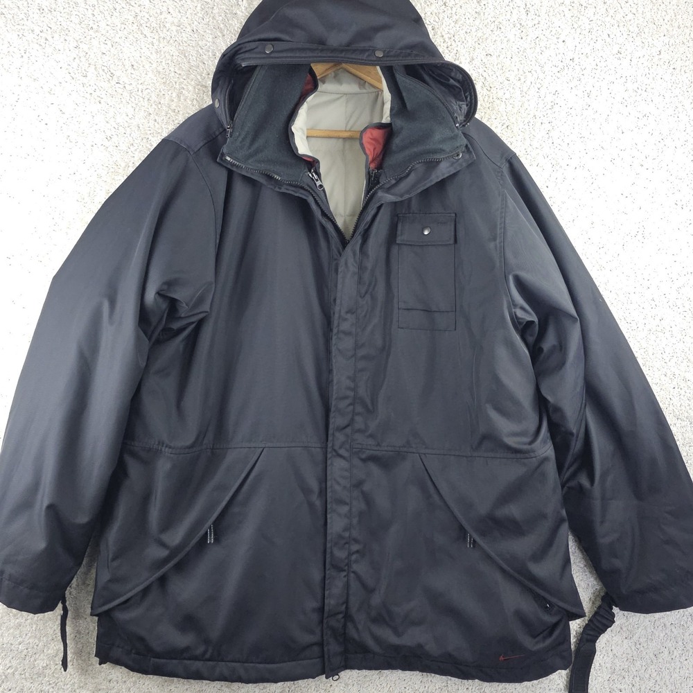 Vintage Nike 3 In 1 Winter Jacket Parka Puffer Quilted Coat Reflective Men's XL